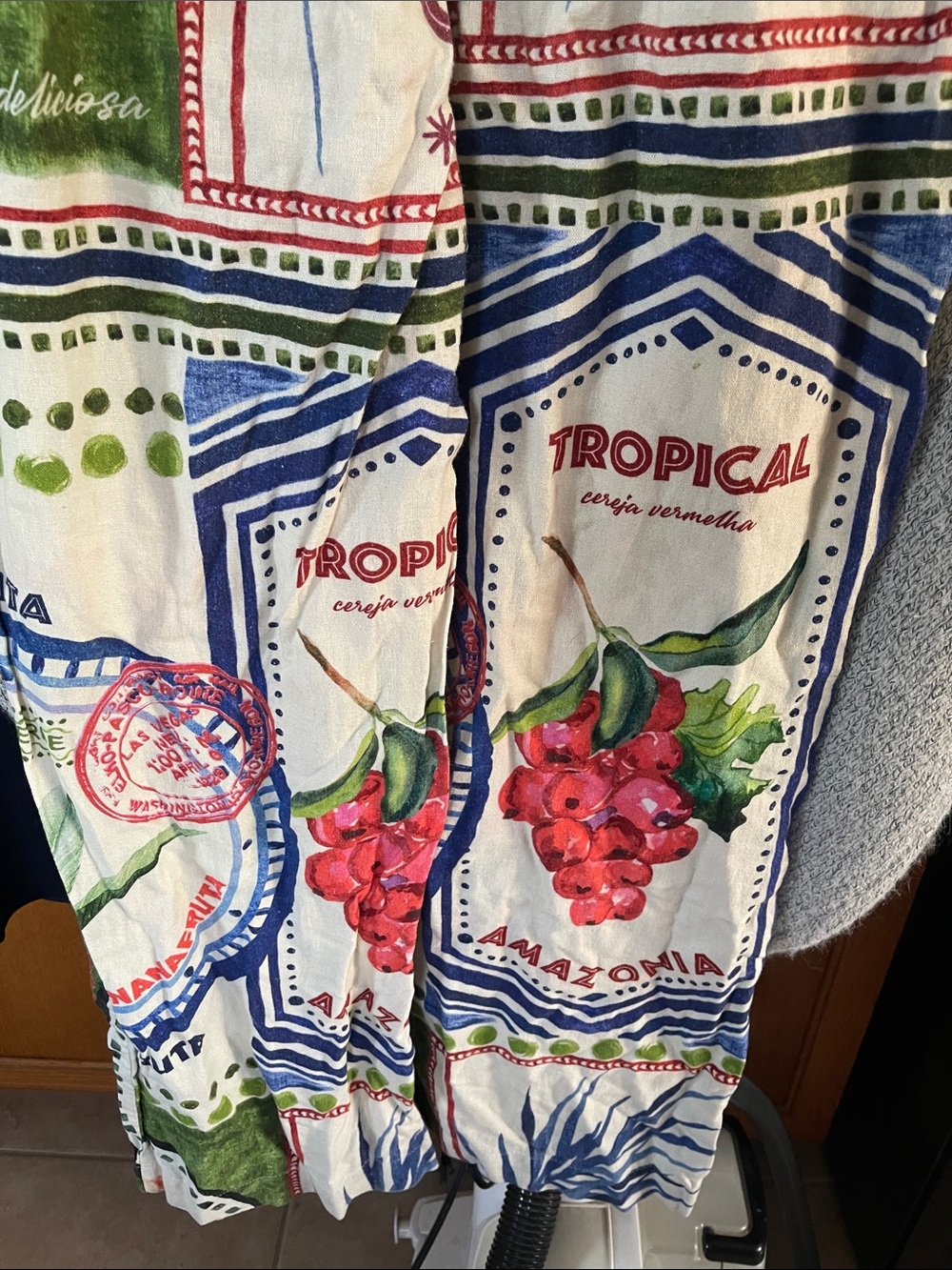 Rachel Zoe Pants Women’s Size M Muilticolor Tropical pull on Linen - Picture 6 of 6
